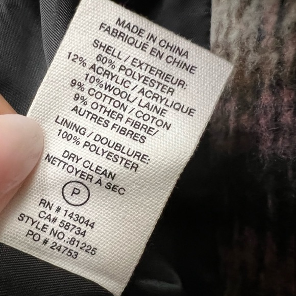 Avec Les Filles Plaid Shawl Collar Jacket Coat NWT - Picture 11 of 12